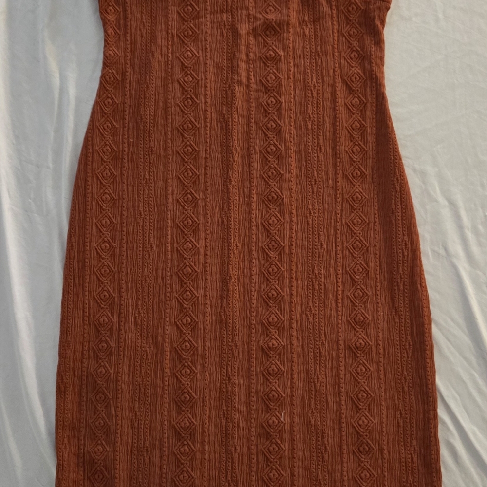 Chic Strapless Rust Dress